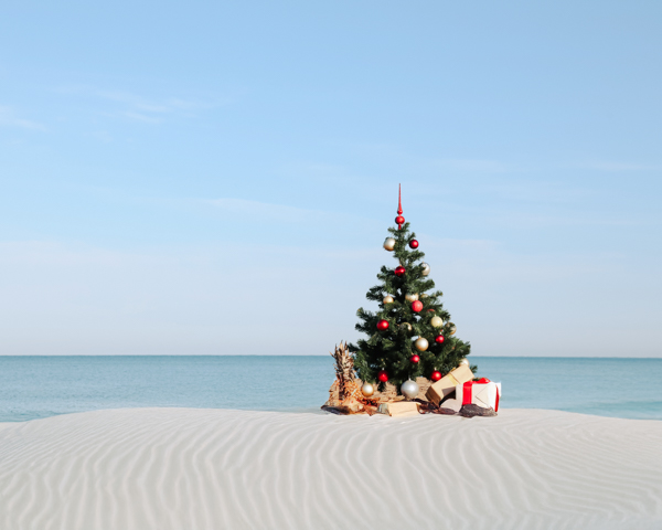 Christmas tree on the beach, Australian summer