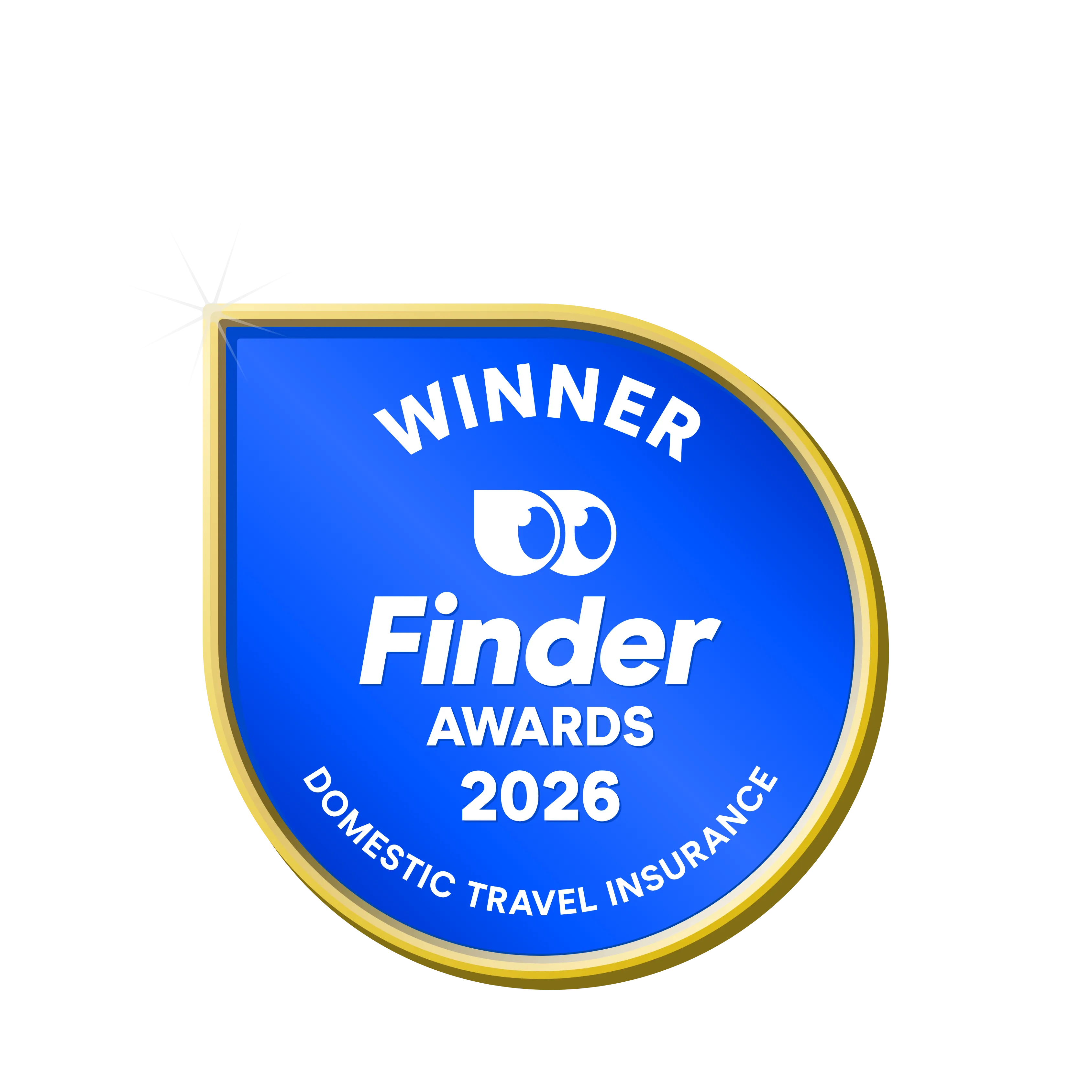 InsureandGo Australia Finder 2026 Travel Insurance Awards Winner badge for Domestic Travel Insurance
