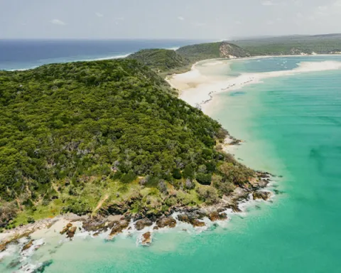 Aerial view of Cooloola Great Walk, Queensland